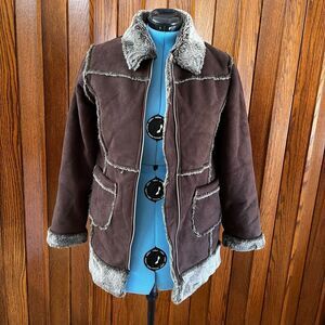 Cherokee Girls Coat  Brown Winter Kids Full Zip Pockets sz  XL